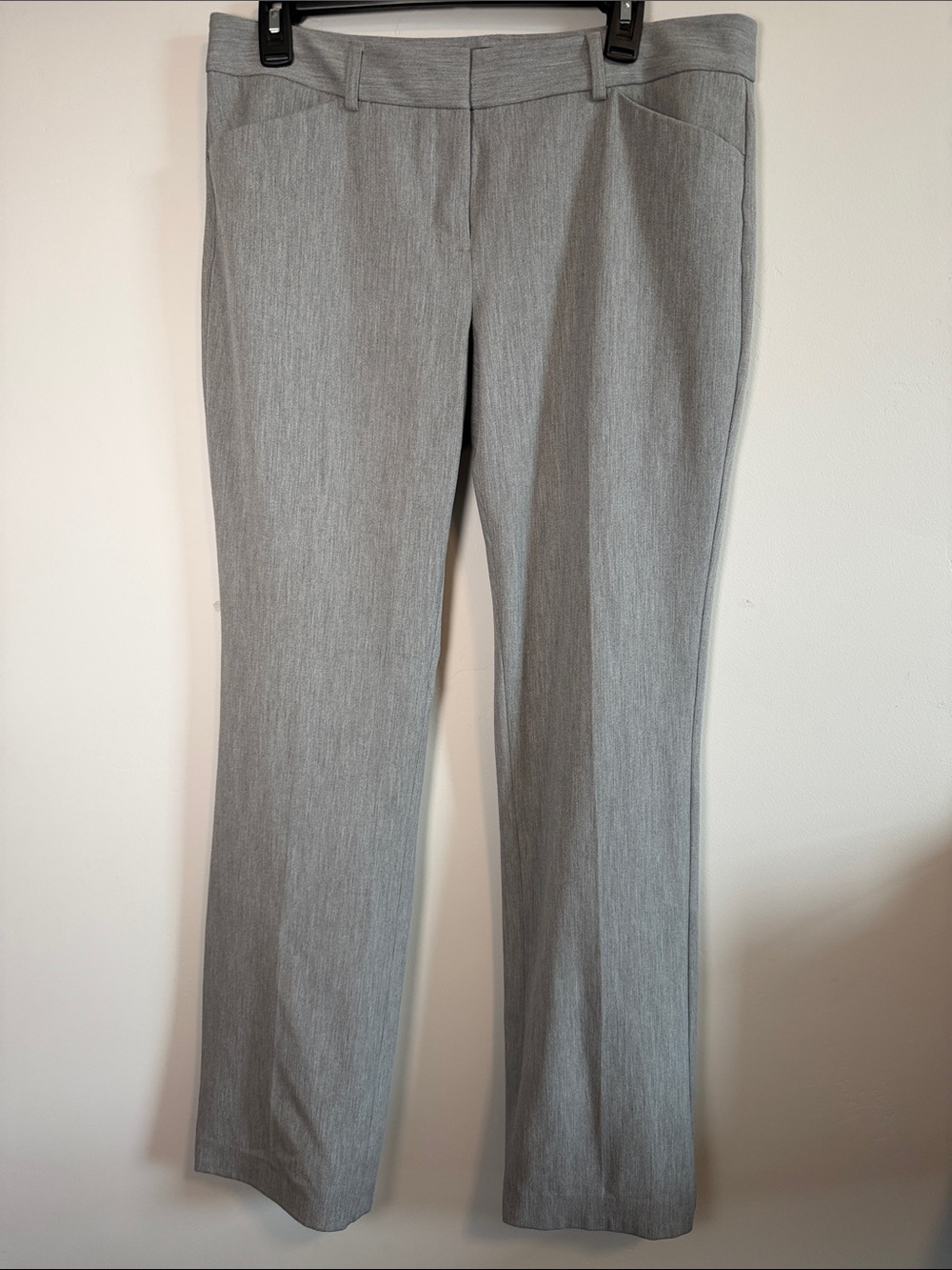 Express Light Gray Lined Straight-Leg Dress Trousers